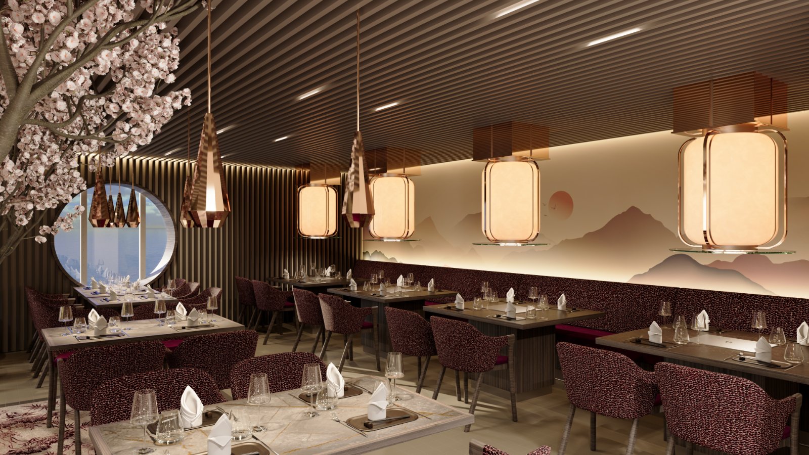 Entwurf des neuen Restaurants East Fusion