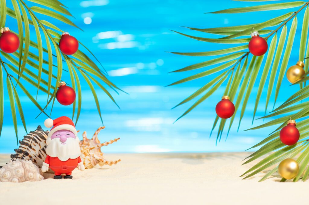Tropical Merry Christmas concept.