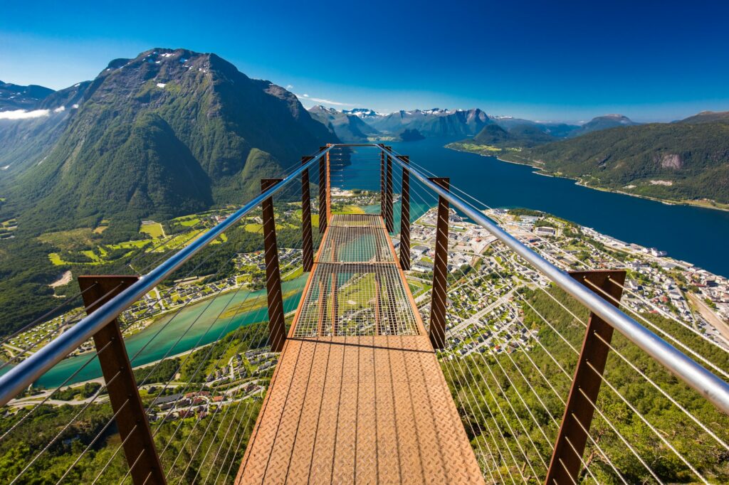 Rampestreken in Andalsnes, Norway. A famous tourist viewpoint