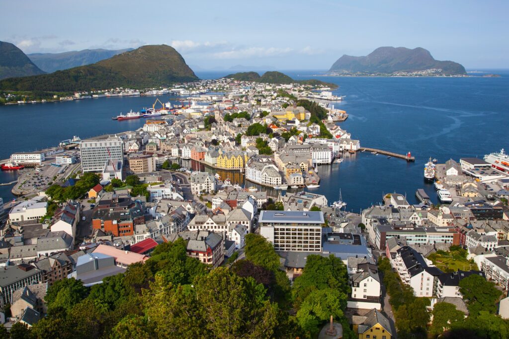 view of Alesund from Fjellstua viewpoint, Norway