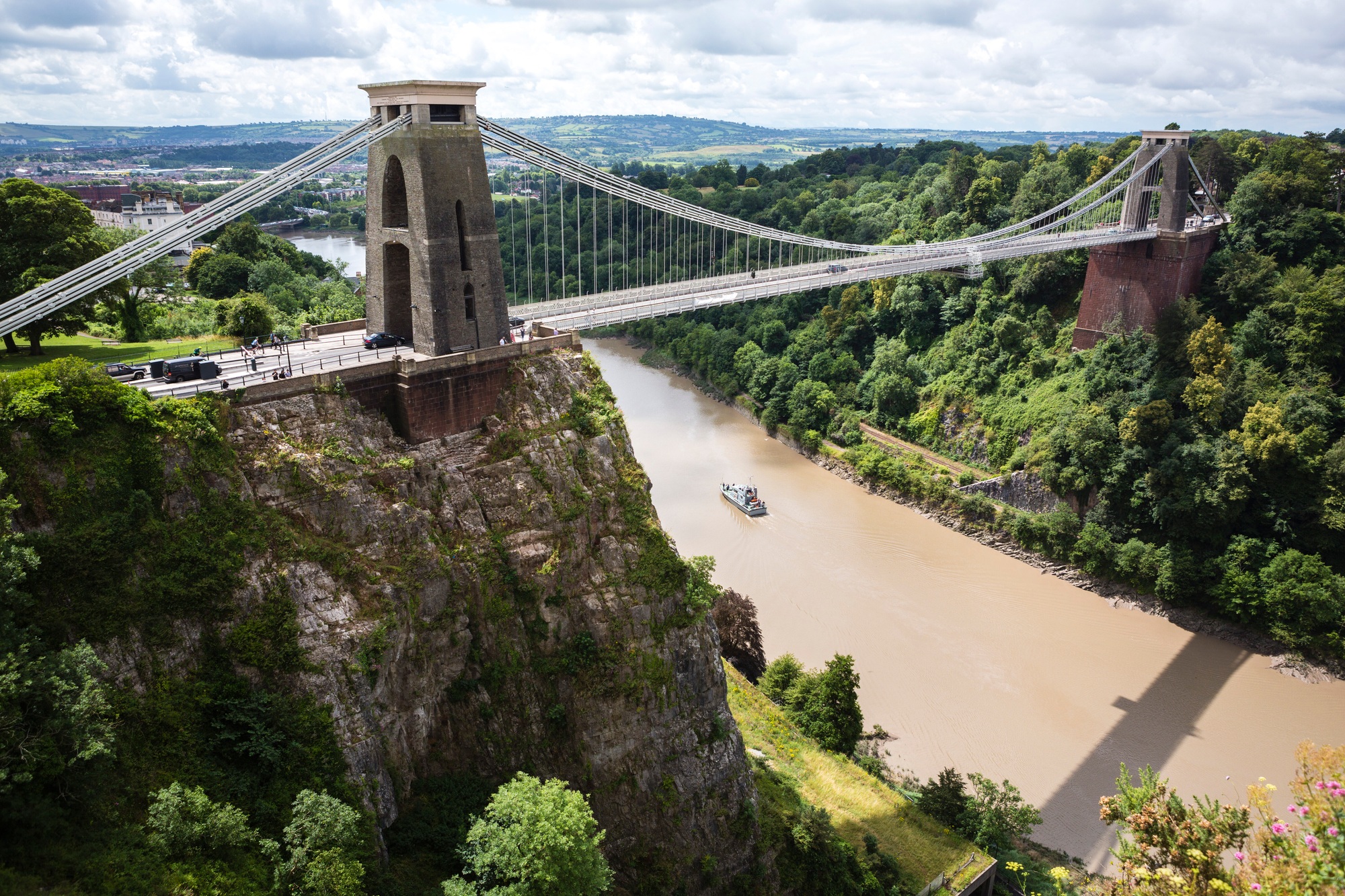 Clifton Suspension bridge, Avon Gorge and River Avon, Bristol, United Kingdom