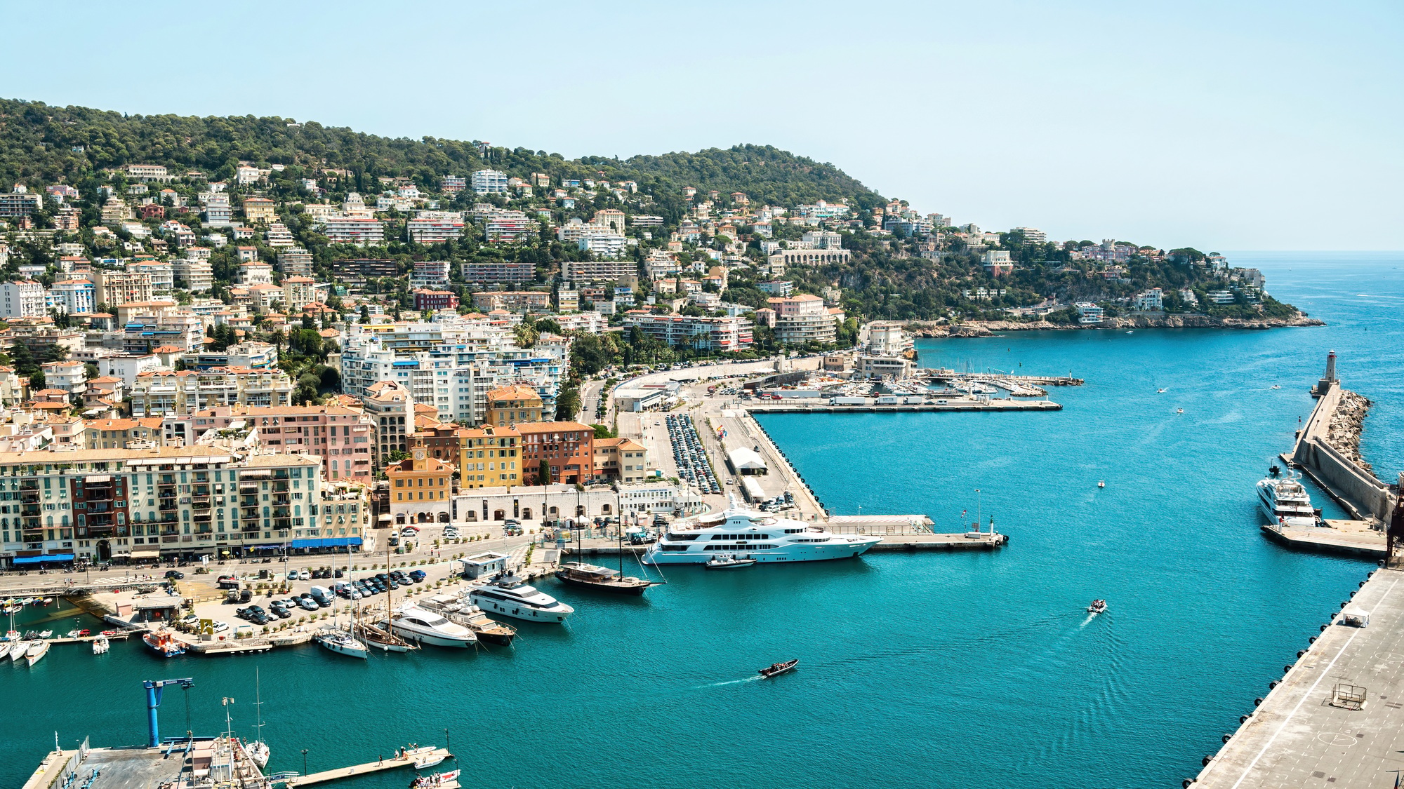 View of the sea port in Nice, France