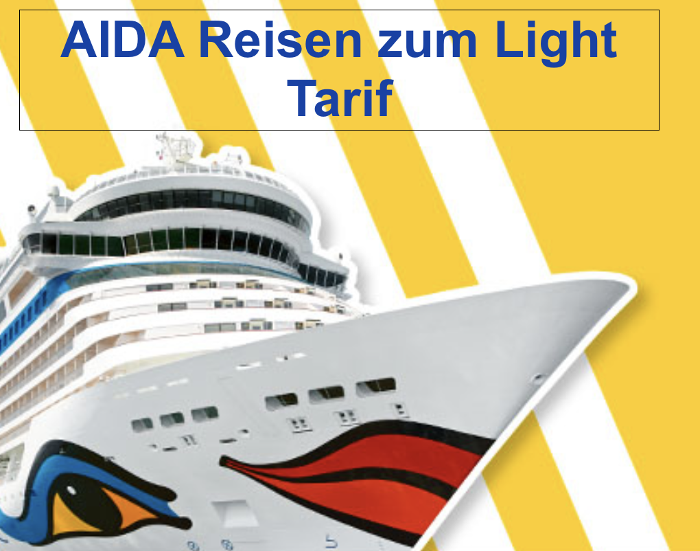 Jetzt sparen mit dem AIDA zum Light Tarif